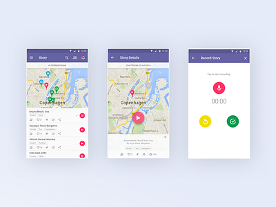 xtory App directions maps play record social story