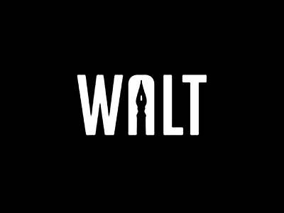 Walt Logo branding design identity logo mark monochrome nib paintbrush