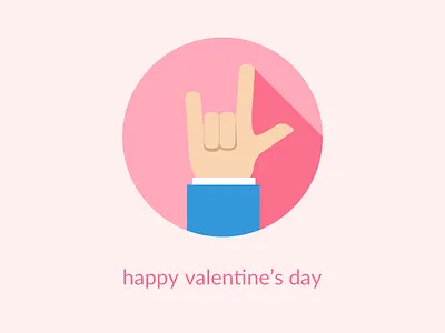 Flat Valentine's Day Icon flat heart i love you icon love pink valentines day