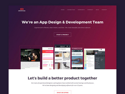 Introducing Infinite.Red — Version 2.5 agency design gradients product design red redesign ui ux web web design