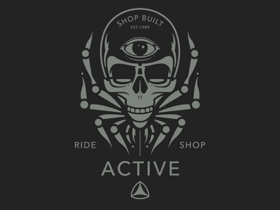 Active RideShop Spider graphics illustration skull spider t shirt design vector design