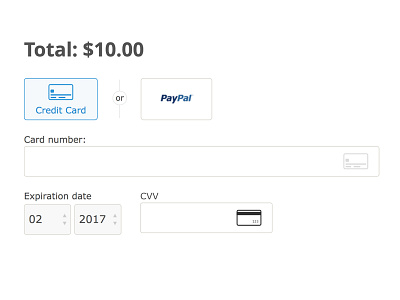 Credit Card/PayPal Payment Form card credit credit card form forms money pay payment paypal