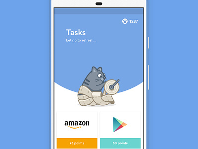 Survey App - refresh cards feed material md pull refresh reload score survey update