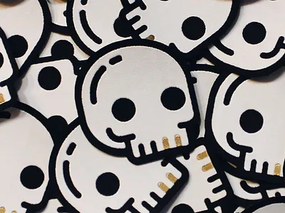 SKULL PATCHES fashion fun gold icon illustration patch skeleton skull vector