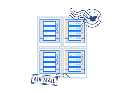 Infrastructure as a Newsletter illustration infrastructure internet servers stamps