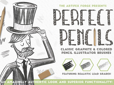 Perfect Pencil - Illustrator Brushes brush brushes graphite illustrator pencil vector