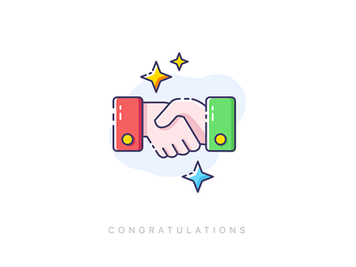 Congratulations Icon artist blue green icon illustration magenta paintbrush popartstyle purple vector watercolorstyle