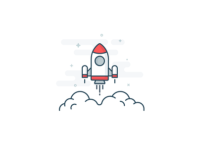 Go Live Rocket cloud go live icon illustration rocket