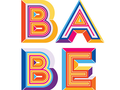 Babe ladies type typography