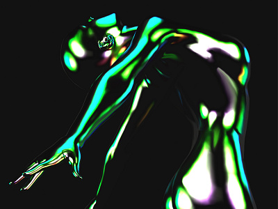 Balletdescent 3d abstract ballet c4d cinema 4d dancer design green iridescent music oil record cover