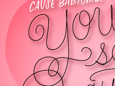 Vday Luv color handdrawn lettering typography valentines
