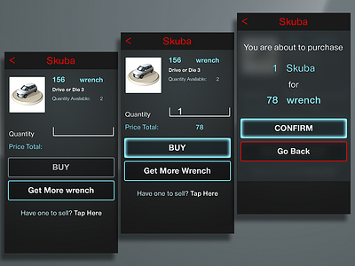 Mocks for Auction App - Purchase Flow app digital marketplace mobile shop ui design ux design wireframes