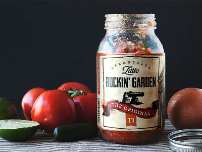 Little Rockin' Garden Salsa illustration label design packaging product salsa