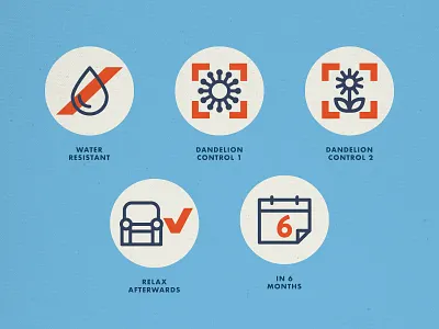 Some Icons calender check mark control flower lazy boy slash sunflower water droplet