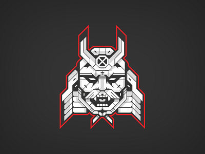 SHOGUN demon japan japanese mask minimal one robot samurai shogun simple vector