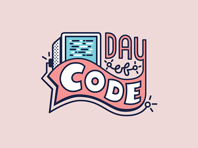 RIP 🙏🏽 🙏🏽 🙏🏽 🙏🏽 blue code coding computer day hand drawn illustration logo pink screen spark vector