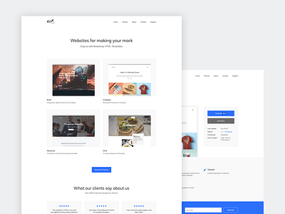 KLLR Themes redesign button grid layout minimalist template website white