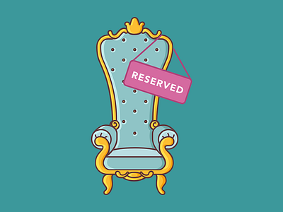 Throne chair flat illustration line premium throne