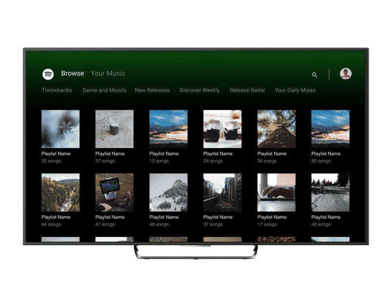 Spotify TV framer framer100 framerjs prototyping spotify ux ux design