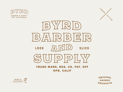 Byrd Barber & Supply barber branding california grooming logo type