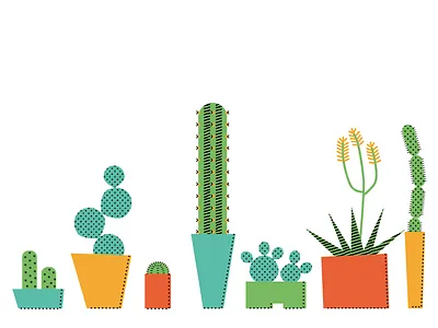 Cacti cacti illustration potted plants succulent vector