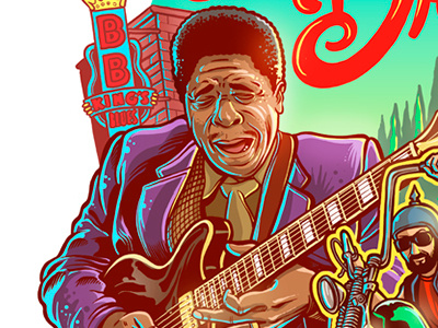 Tail of The Dragon - BB King comics lowbrow art pop art poster psychedelic scifi