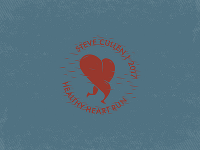 Healthy Heart Run Concept - Running Heart apparel art brand branding design exercise icon illustration logo marathon run speed