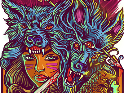 Porn Queen - Europe Tour Poster comics lowbrow art pop art poster psychedelic scifi