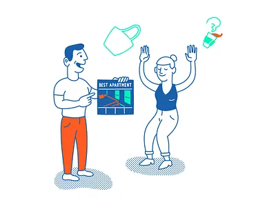 Listings I apartment empty state flip illustration leasing nyc startup