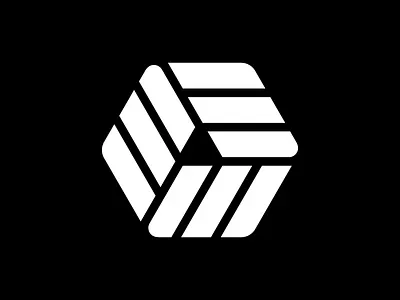 Uptrack hexagon icon logo symbol thicklines triangle