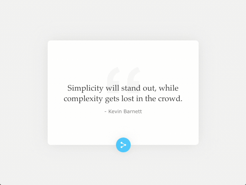 Social Share Quote Card animation dailyui day10 design facebook principle quote simplicity sketch social share tumblr twitter