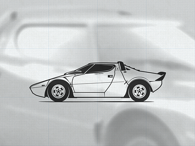 Lancia Stratos HF illustration automotive car icon illustration lancia rally stratos vector