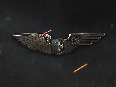 Days of War Logomark 3d game icon logo metal military war wings ww2