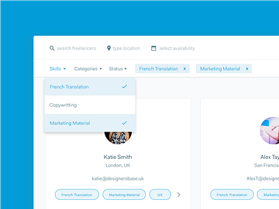 Search dashboard freelancers search ui ux