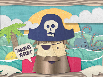 Paper Craft Pirate brushes collage craft paper patterns photoshop pirate textures