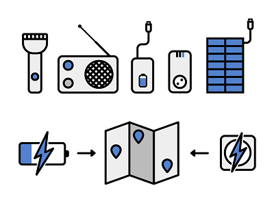 Blackout Tools Icons blackout electricity energy icons power powerbank solar tools