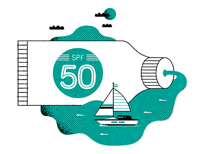 SPF 50 holiday illustration sunblock vacation