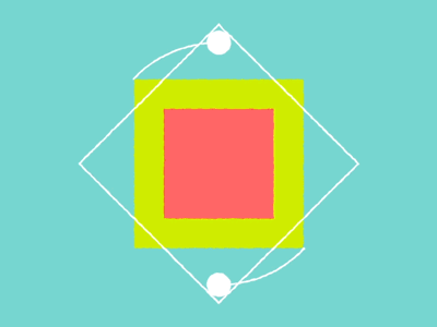 Orbit animation design flat gif loop rotation squares