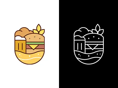 bakery logo beer burger cheesehamburger food identity illustration vector