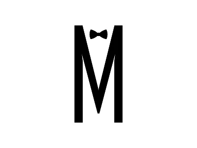 M Groom bow tie elegant formal fun groom simple type typography wedding