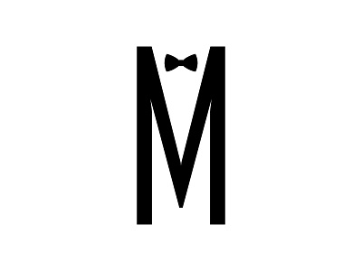 M Groom bow tie elegant formal fun groom simple type typography wedding