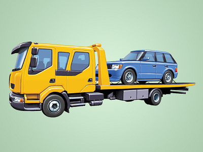 Breakdown Truck breakdown car illustration lorry recovery rescue spot art transport truck trucking