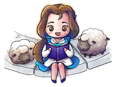 Belle animation beast beauty belle color design digital disney illustration princess