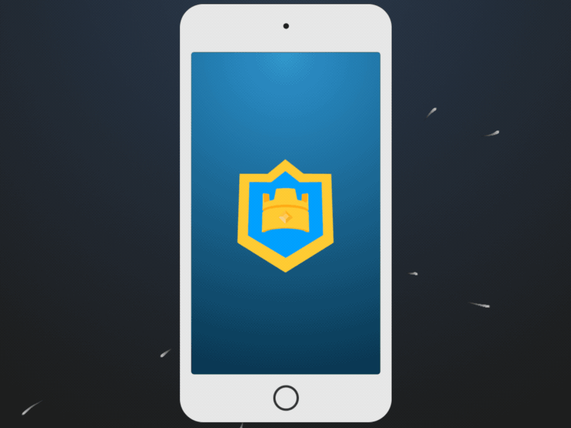 Clash Royal shield animation 3d clash clash royal device animation flat design iphone mobyle games motion design royal shield