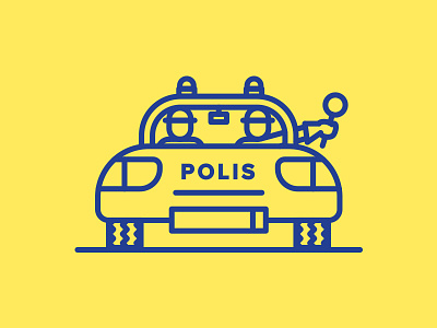 Polis car flat illustration police polis signalling tyres