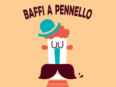 Baffi a pennello brush cartoon character comics illustration mustache vector