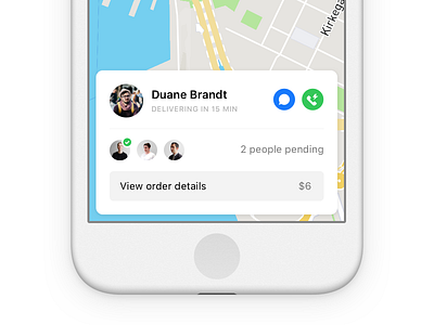 Delivery card ios ui