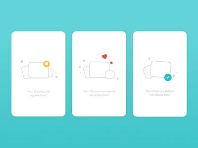 Empty States Screens app ui illustrations vector illustrations veepio app