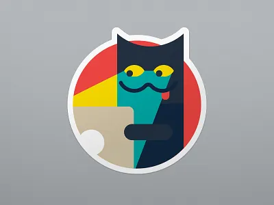 Sticker – interested cat cat design illustration sticker vector