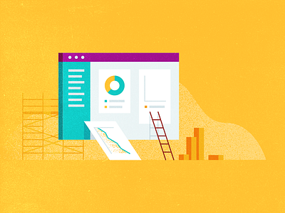 Stewardship build charts dashboard data donut graph illustration ladder scaffolding software